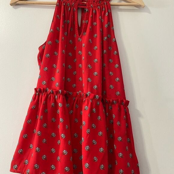 LOFT Red Marigold Peplum Halter Tank Top/Cami - Picture 4 of 10